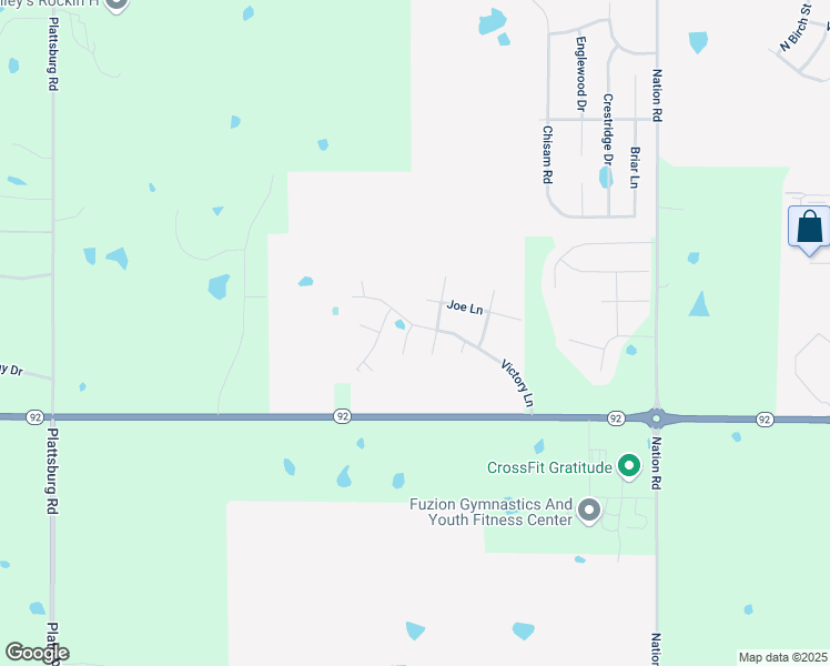 map of restaurants, bars, coffee shops, grocery stores, and more near 411 Yolanda Cir in Kearney