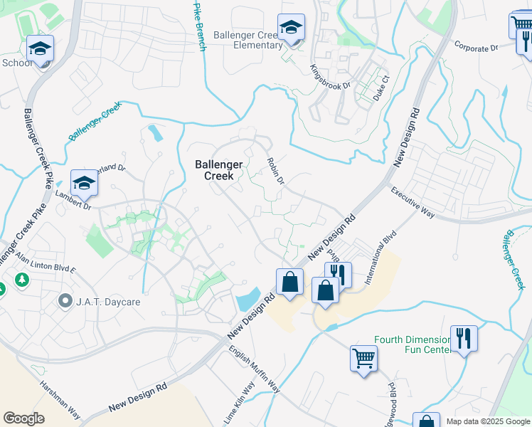 map of restaurants, bars, coffee shops, grocery stores, and more near 6729 Killdeer Court in Frederick