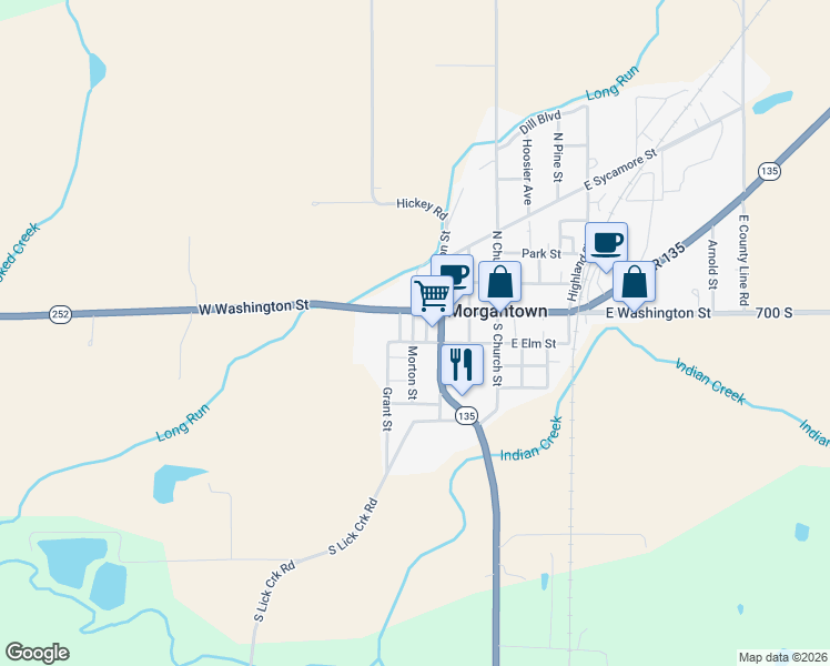 map of restaurants, bars, coffee shops, grocery stores, and more near 80 South Marion Street in Morgantown