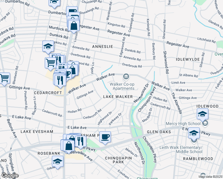 map of restaurants, bars, coffee shops, grocery stores, and more near 910 Woodson Road in Baltimore