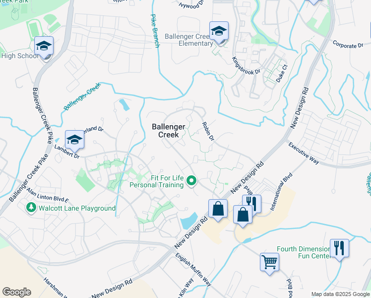 map of restaurants, bars, coffee shops, grocery stores, and more near 6689 Seagull Court in Frederick