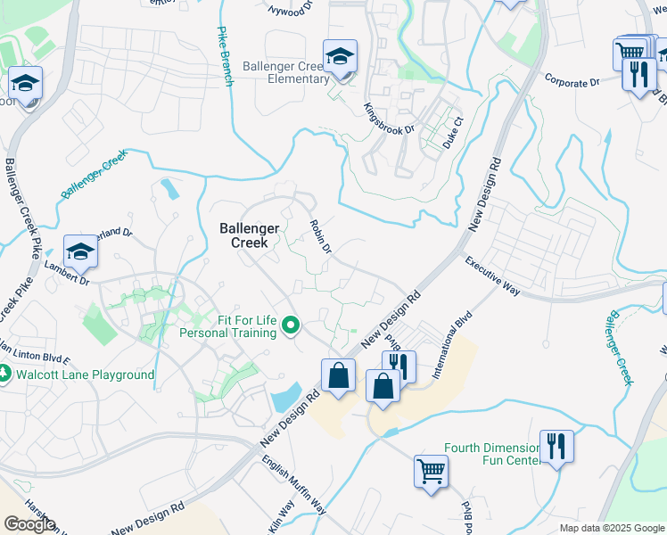 map of restaurants, bars, coffee shops, grocery stores, and more near 5049 Merganser Court in Frederick