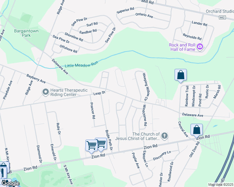 map of restaurants, bars, coffee shops, grocery stores, and more near 102 Hawthorne Road in Egg Harbor Township
