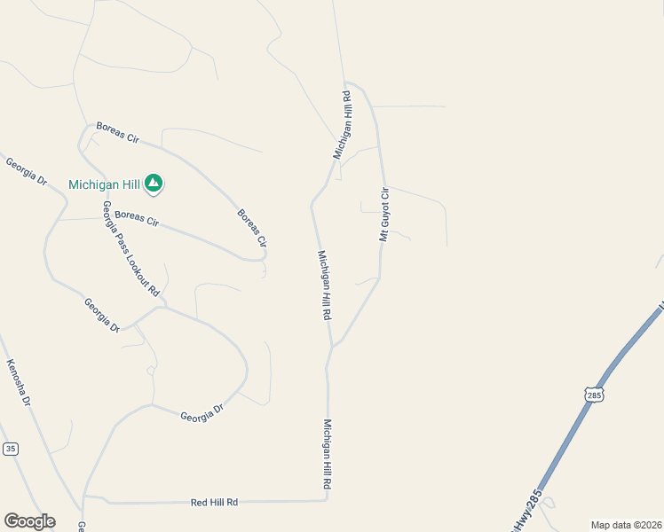 map of restaurants, bars, coffee shops, grocery stores, and more near 2350 Michigan Hill Road in Jefferson