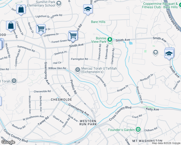 map of restaurants, bars, coffee shops, grocery stores, and more near in Baltimore