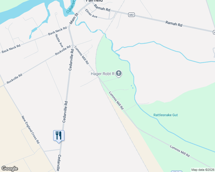 map of restaurants, bars, coffee shops, grocery stores, and more near 71 Lummis Mill Road in Bridgeton
