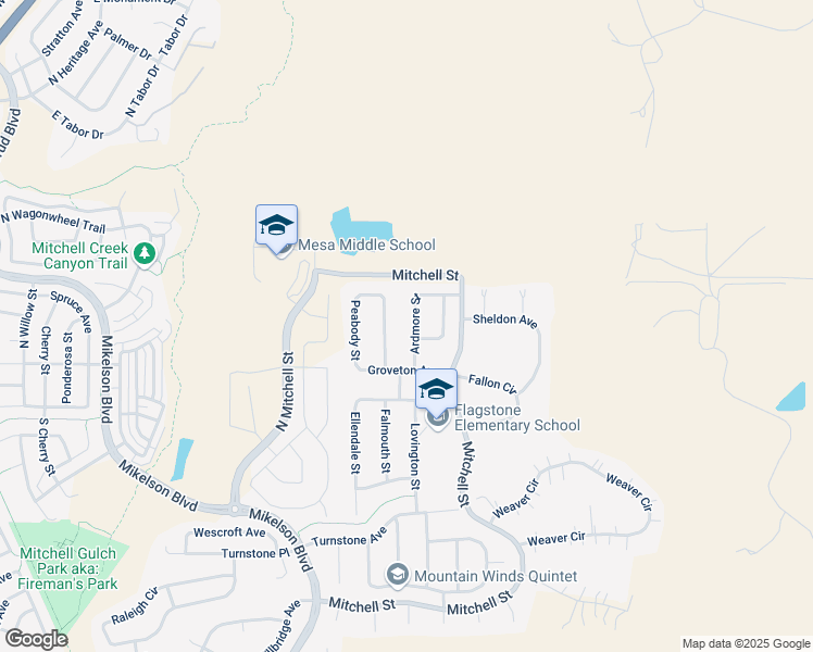 map of restaurants, bars, coffee shops, grocery stores, and more near 199 Ardmore Street in Castle Rock