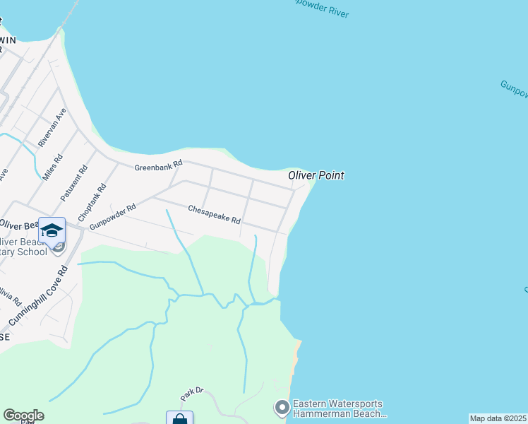 map of restaurants, bars, coffee shops, grocery stores, and more near 7413 Gunpowder Road in Middle River