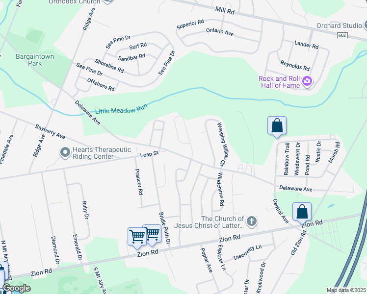 map of restaurants, bars, coffee shops, grocery stores, and more near 102 Hawthorne Road in Egg Harbor Township