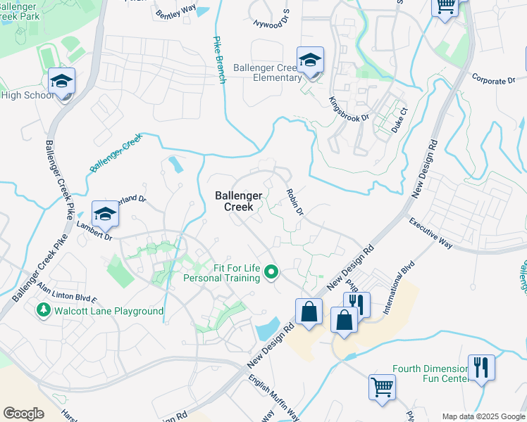 map of restaurants, bars, coffee shops, grocery stores, and more near 6674 Seagull Court in Frederick