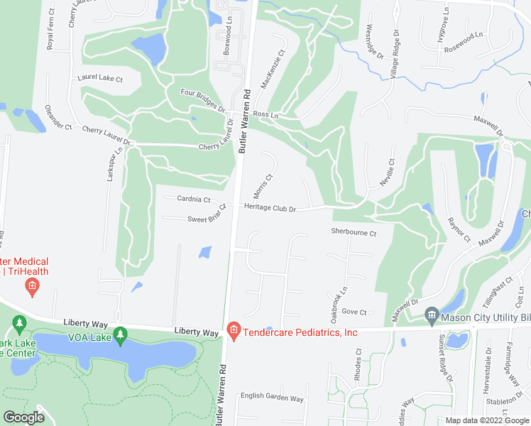 map of restaurants, bars, coffee shops, grocery stores, and more near 6928 Heritage Club Drive in Mason