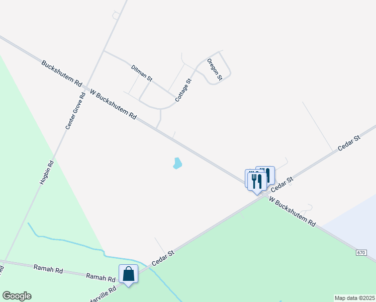 map of restaurants, bars, coffee shops, grocery stores, and more near 8701 County Road 670 in Millville