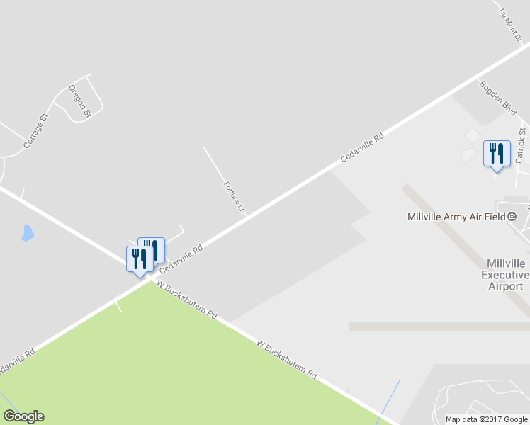 map of restaurants, bars, coffee shops, grocery stores, and more near 2449 Cedar Street in Millville