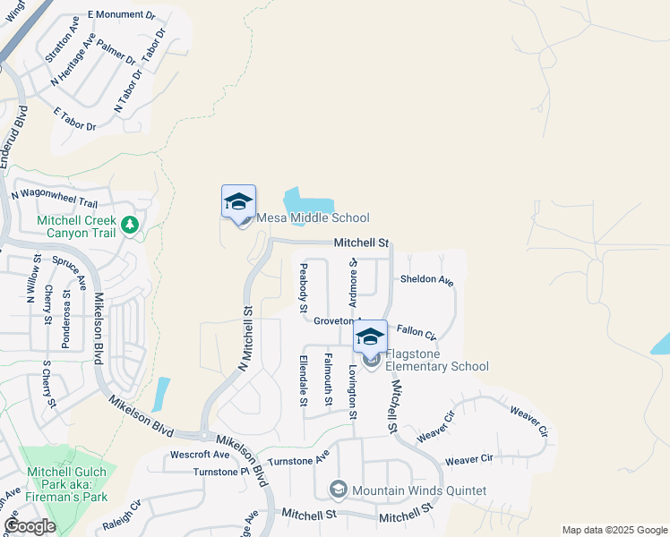 map of restaurants, bars, coffee shops, grocery stores, and more near 199 Ardmore Street in Castle Rock