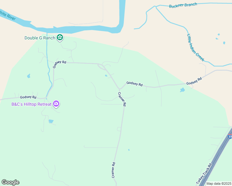 map of restaurants, bars, coffee shops, grocery stores, and more near 3614-3618 South Cramer Lane in Martinsville