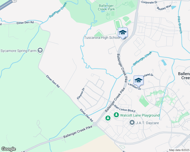 map of restaurants, bars, coffee shops, grocery stores, and more near 5034 Wesley Square in Frederick