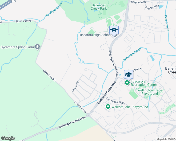map of restaurants, bars, coffee shops, grocery stores, and more near 5034 Wesley Square in Frederick