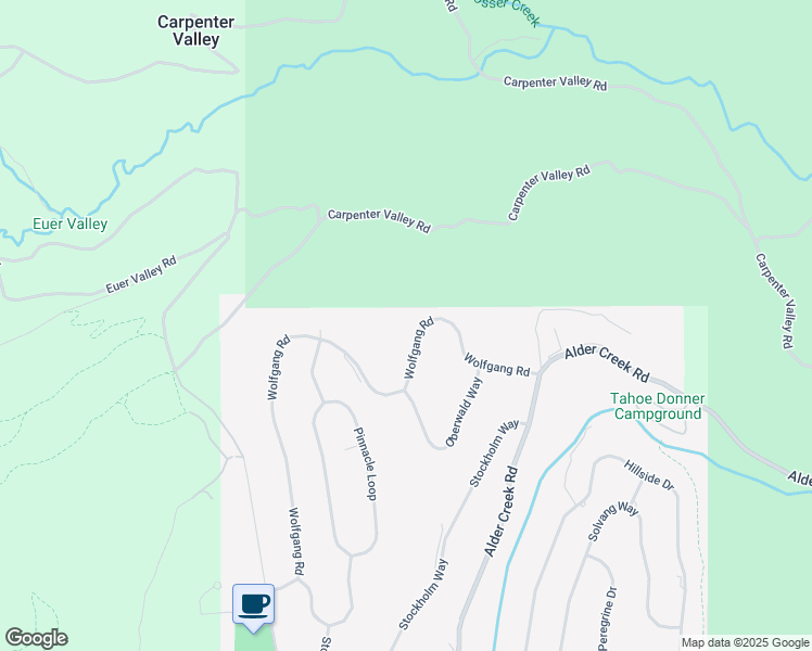map of restaurants, bars, coffee shops, grocery stores, and more near 14602 Wolfgang Road in Truckee