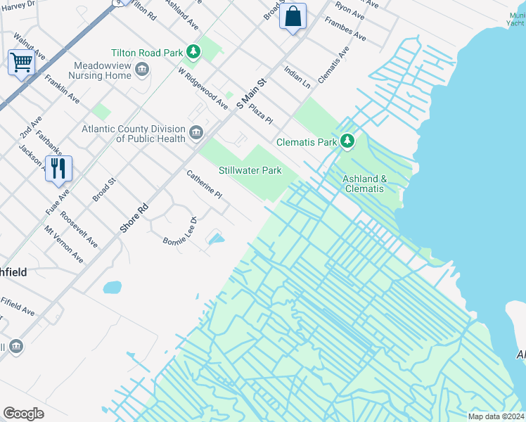 map of restaurants, bars, coffee shops, grocery stores, and more near 2201 Dolphin Avenue in Northfield