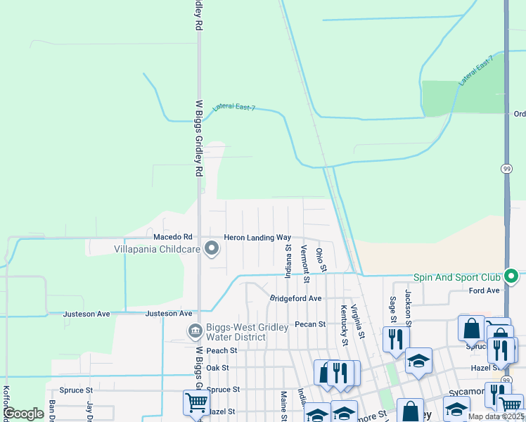 map of restaurants, bars, coffee shops, grocery stores, and more near 1970 Canvasback Court in Gridley