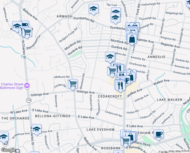 map of restaurants, bars, coffee shops, grocery stores, and more near 420 Schwartz Avenue in Baltimore