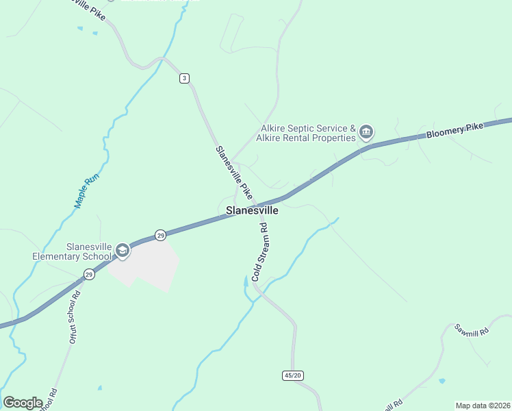 map of restaurants, bars, coffee shops, grocery stores, and more near 7015 Bloomery Pike in Slanesville