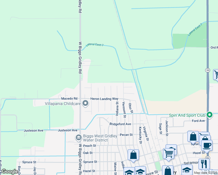map of restaurants, bars, coffee shops, grocery stores, and more near 1975 Northern Pintail Court in Gridley