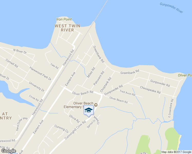 map of restaurants, bars, coffee shops, grocery stores, and more near 13124 Patuxent Road in Middle River