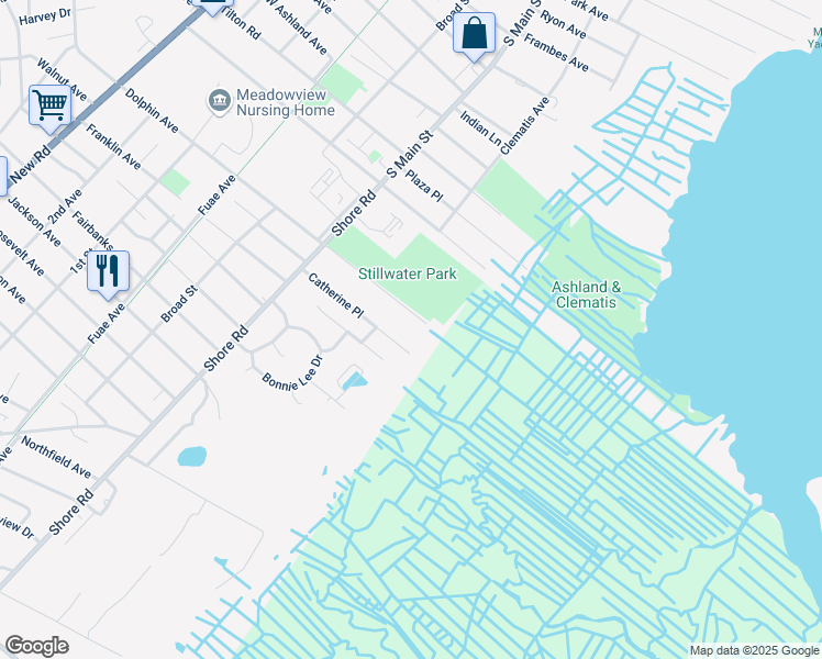 map of restaurants, bars, coffee shops, grocery stores, and more near 2301 Dolphin Avenue in Northfield