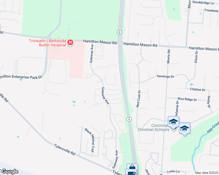 map of restaurants, bars, coffee shops, grocery stores, and more near 18 Fall Wood Drive in Hamilton