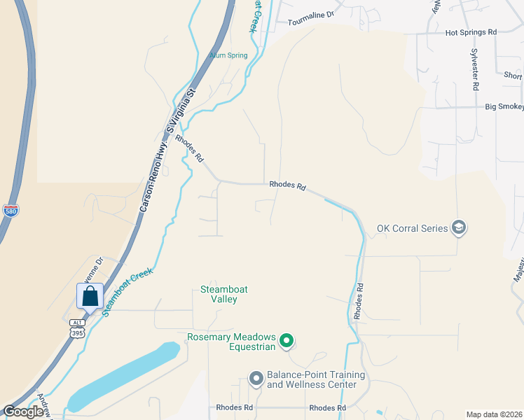 map of restaurants, bars, coffee shops, grocery stores, and more near 95 Ox-Yoke Lane in Reno