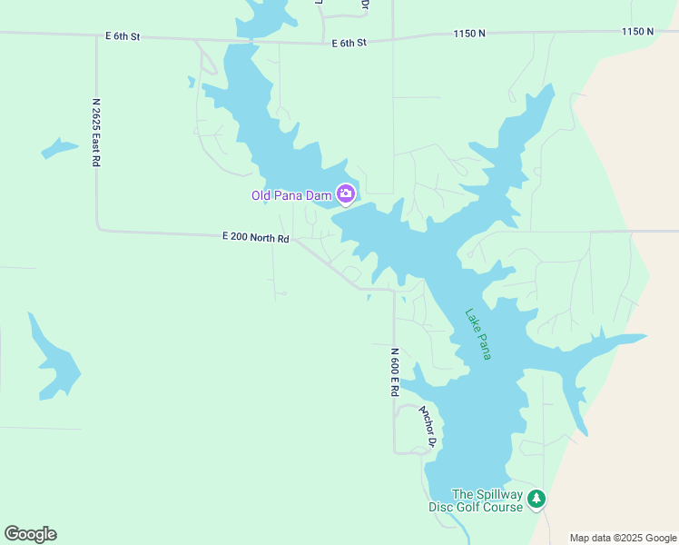 map of restaurants, bars, coffee shops, grocery stores, and more near 24A East 200 North Road in Pana