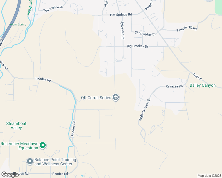map of restaurants, bars, coffee shops, grocery stores, and more near 16100 Rocky Vista Road in Reno