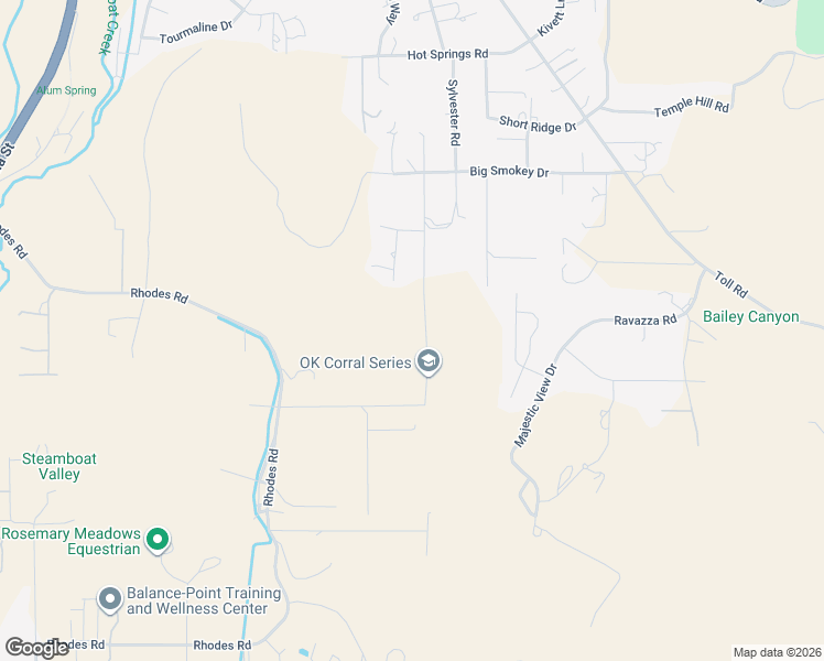 map of restaurants, bars, coffee shops, grocery stores, and more near 16100 Rocky Vista Road in Reno