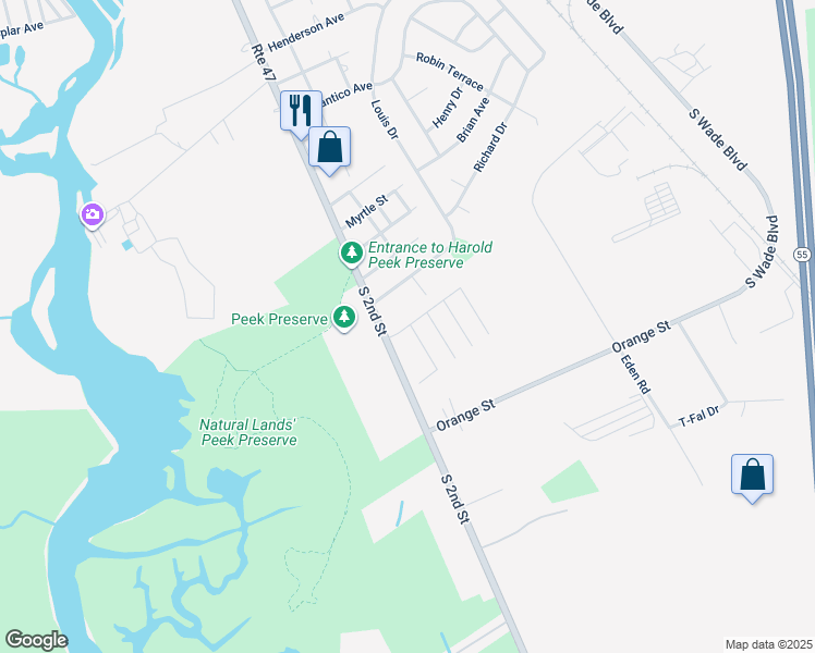 map of restaurants, bars, coffee shops, grocery stores, and more near 69 Reagan Court in Millville
