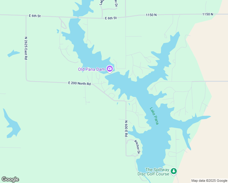 map of restaurants, bars, coffee shops, grocery stores, and more near 24A East 200 North Road in Pana