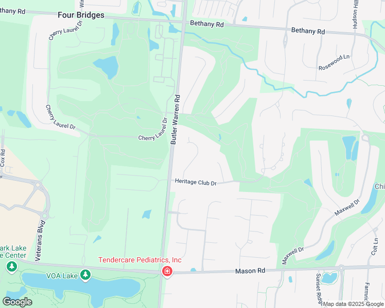 map of restaurants, bars, coffee shops, grocery stores, and more near 4579 Morris Court in Mason
