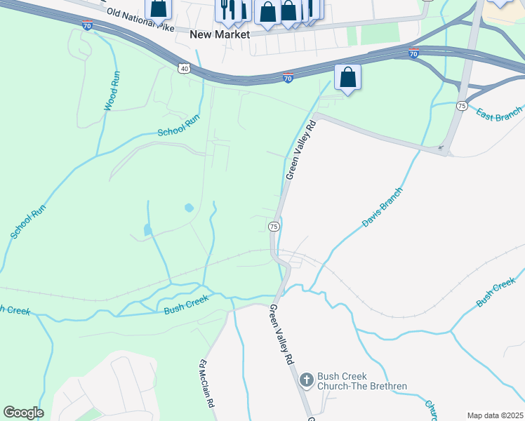 map of restaurants, bars, coffee shops, grocery stores, and more near 5024 Green Valley Road in Monrovia