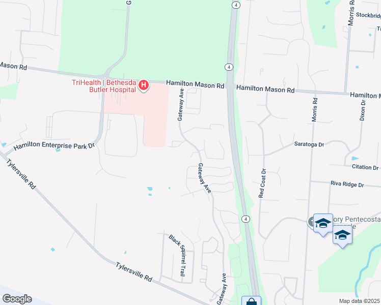 map of restaurants, bars, coffee shops, grocery stores, and more near 3199 Gateway Avenue in Hamilton