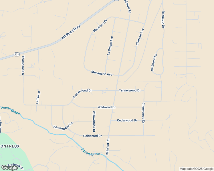 map of restaurants, bars, coffee shops, grocery stores, and more near 15245 Callahan Road in Reno