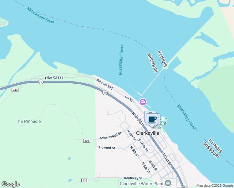map of restaurants, bars, coffee shops, grocery stores, and more near 435 1st Street in Clarksville