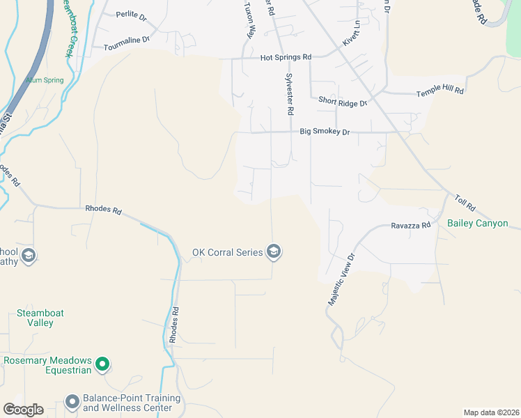 map of restaurants, bars, coffee shops, grocery stores, and more near 16100 Rocky Vista Road in Reno