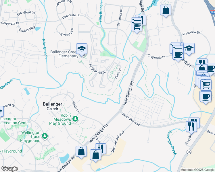 map of restaurants, bars, coffee shops, grocery stores, and more near 5265 Earles Ct in Frederick