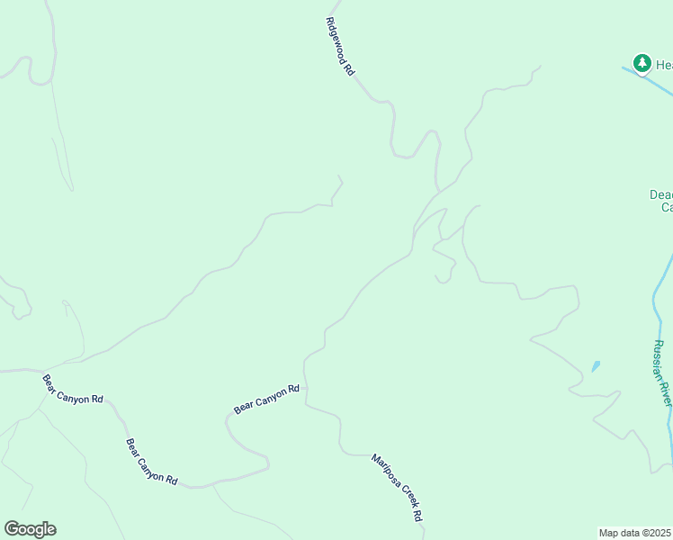 map of restaurants, bars, coffee shops, grocery stores, and more near 18526 Mariposa Creek Road in Willits