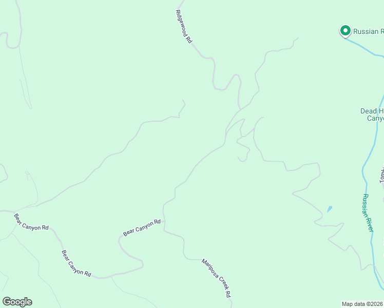 map of restaurants, bars, coffee shops, grocery stores, and more near 18526 Mariposa Creek Road in Willits