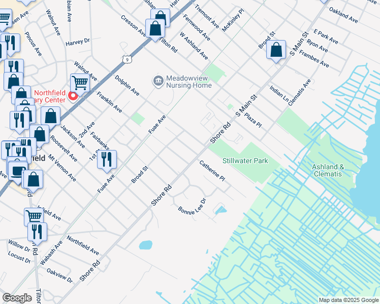 map of restaurants, bars, coffee shops, grocery stores, and more near 8 Virginia Avenue in Northfield