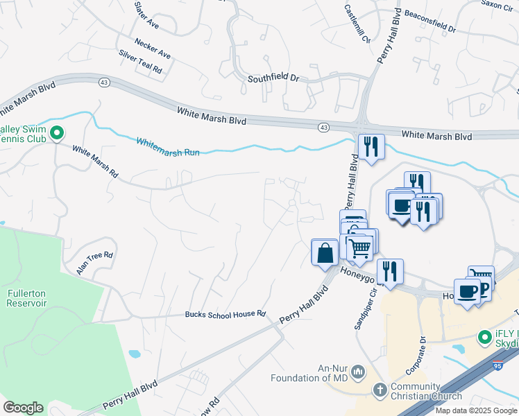 map of restaurants, bars, coffee shops, grocery stores, and more near 8334 Dieter Drive in Rosedale