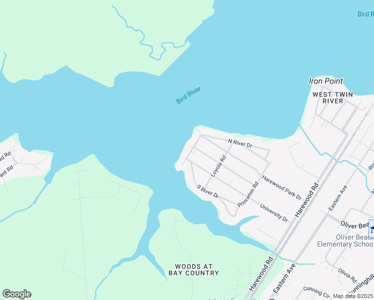 map of restaurants, bars, coffee shops, grocery stores, and more near 12918 Community Road in Middle River