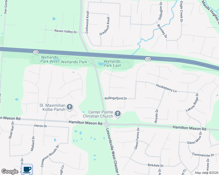 map of restaurants, bars, coffee shops, grocery stores, and more near 5235 Oak Grove Court in Butler County