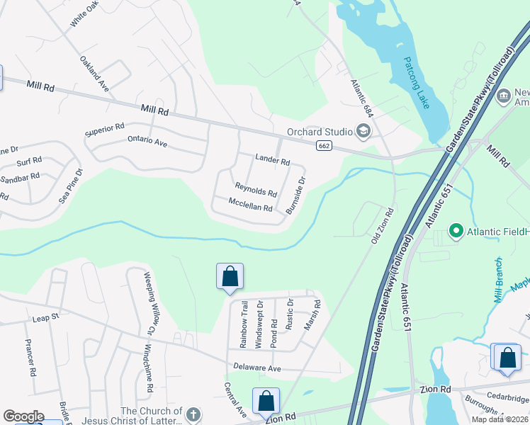 map of restaurants, bars, coffee shops, grocery stores, and more near 330 Mcclellan Road in Egg Harbor Township
